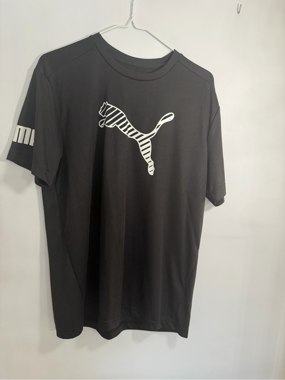Puma Black Short Sleeve Tee with White Logo